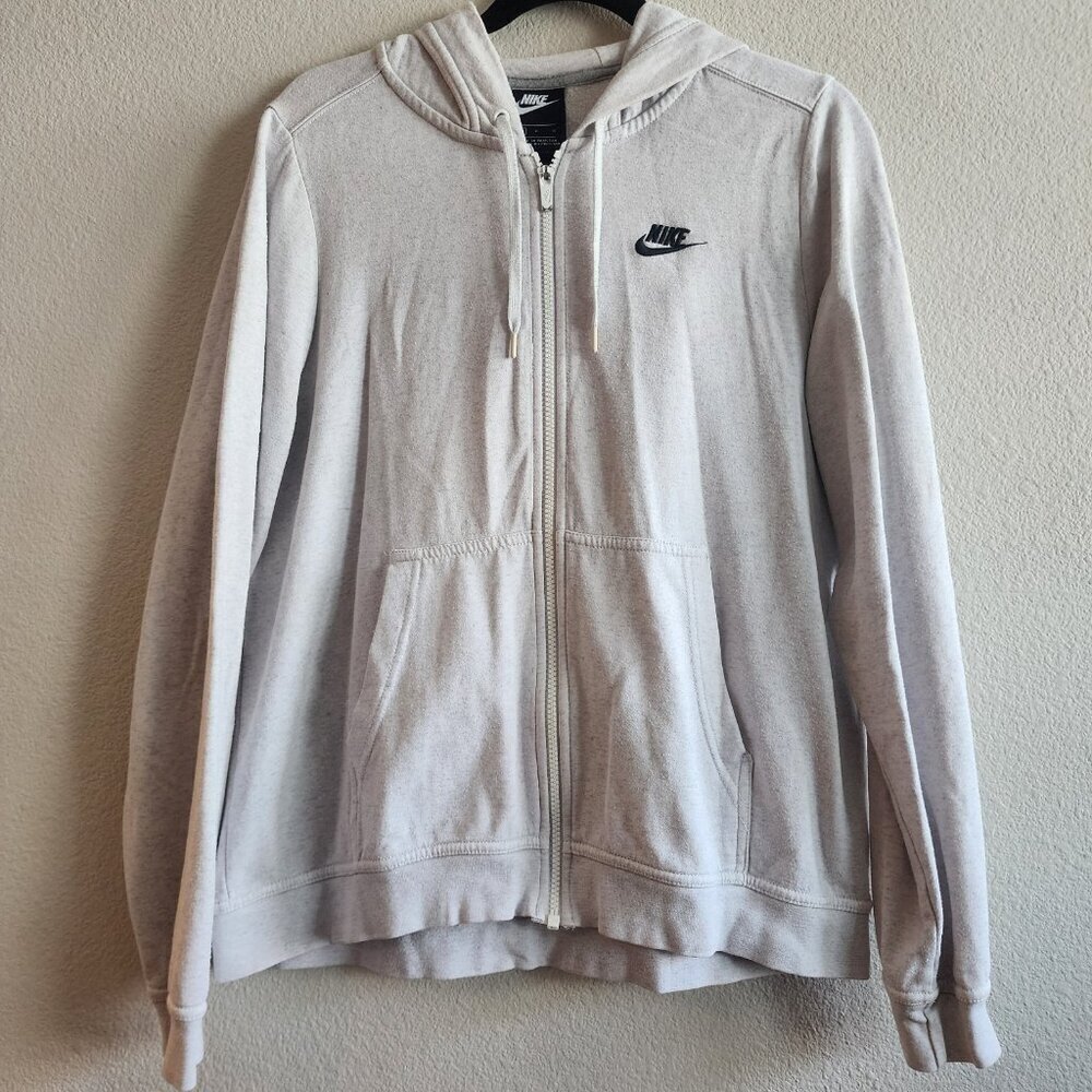 Nike Sportswear Mens Swoosh French Terry Sweatshirt Hoodie Full Zip Gray Size L